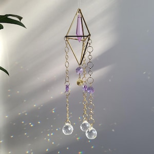 Dreaming Geometric Suncatcher Made With Real Brass And Glass