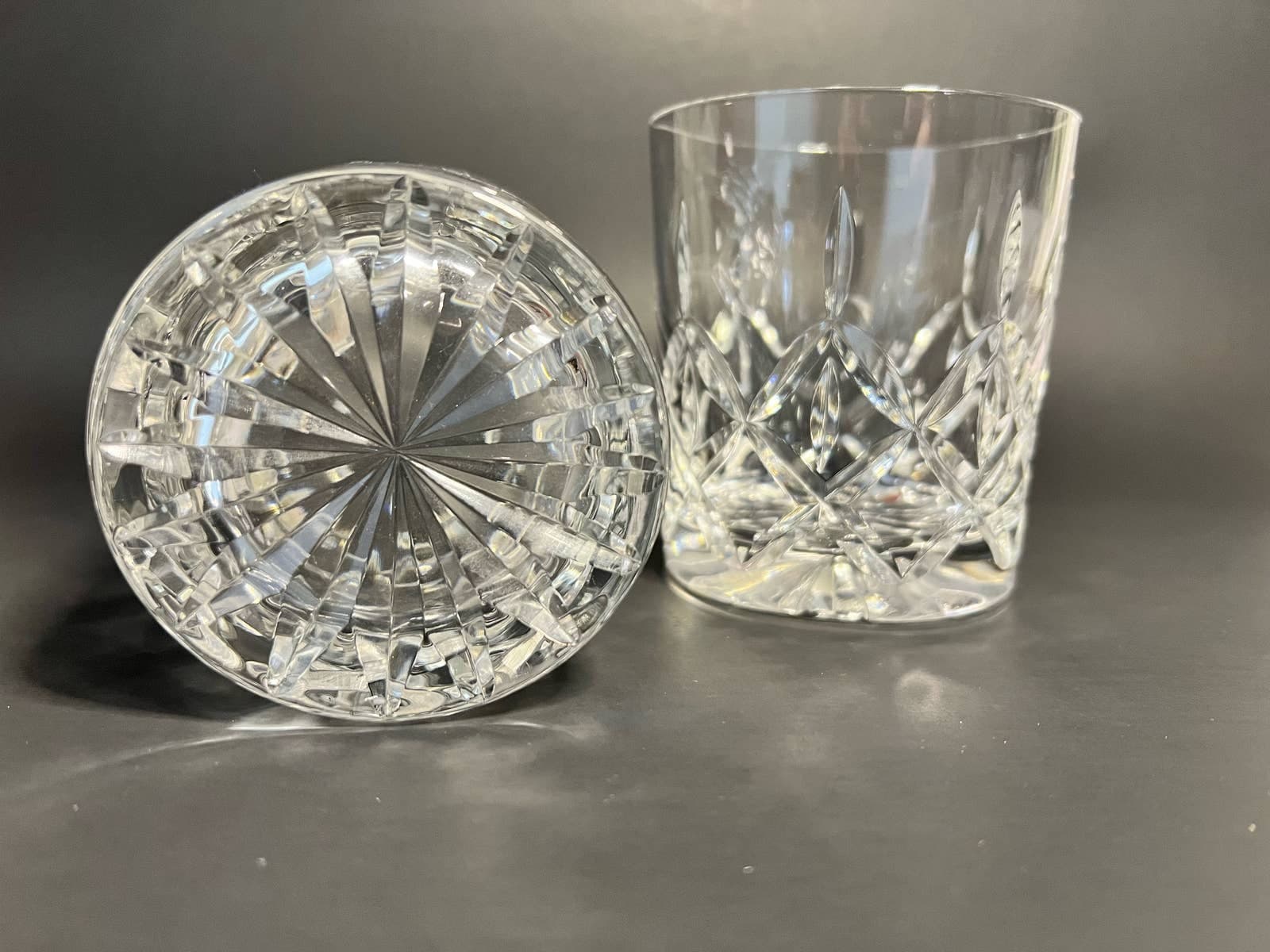 2 Block Crystal Old Fashioned Glasses Etsy