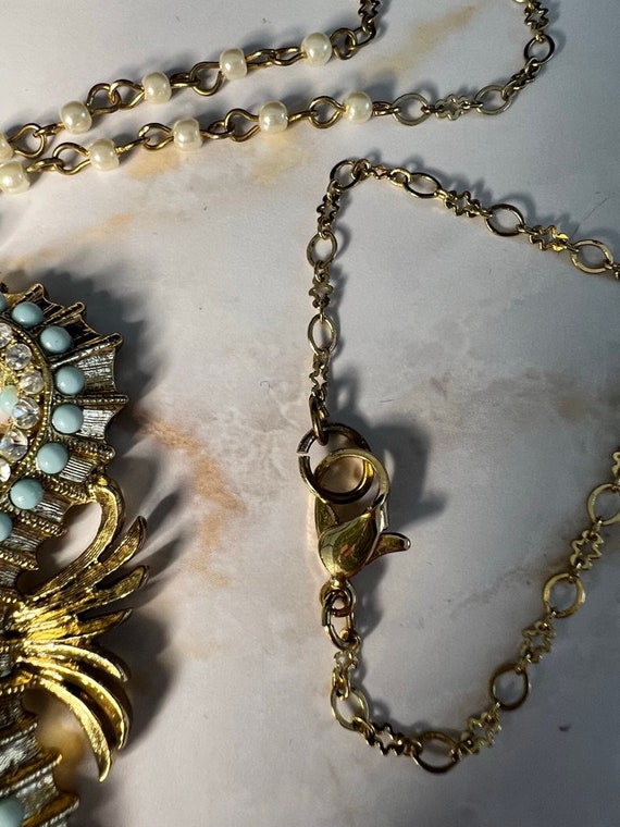 Vintage Seahorse Necklace Rare Hattie Carnegie St… - image 3