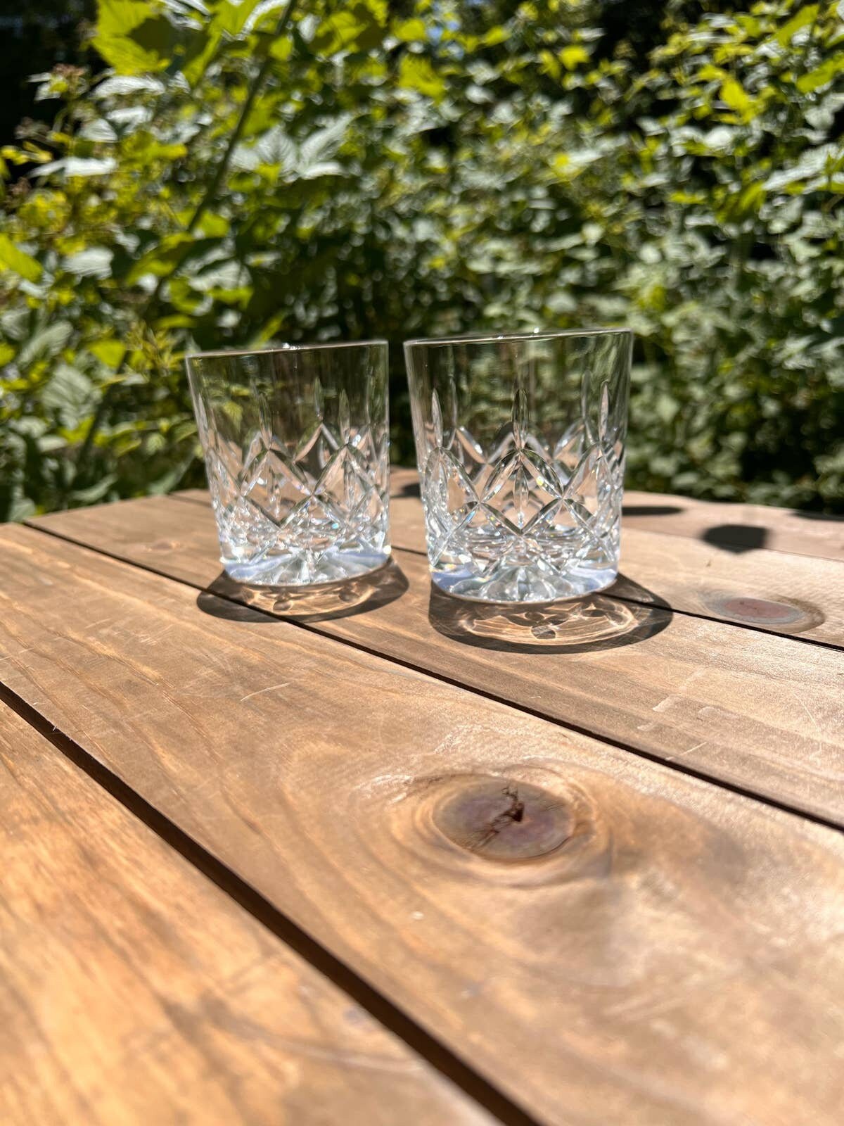 2 Block Crystal Old Fashioned Glasses Etsy