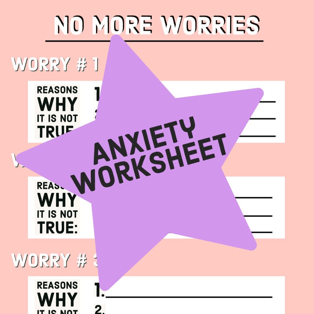 Anxiety Worksheet - Etsy