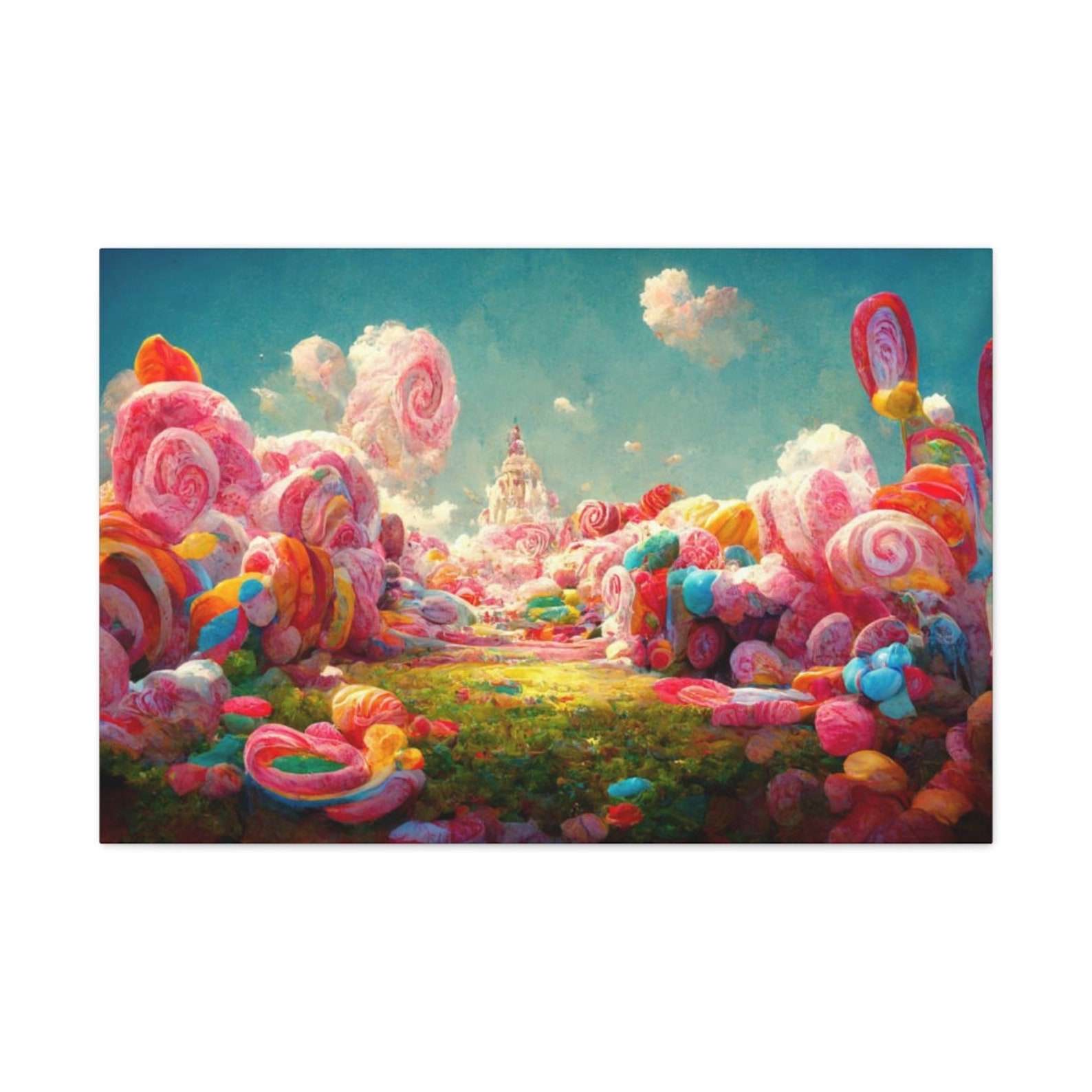 Candy Land Painting Art Print, Canvas Art, Candy Land Art, Colorful
