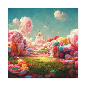 Candy Land Painting - Art Print, Canvas Art, Candy Land Art, Colorful Painting, Modern Decor, Candy Art, Canvas Wall Art