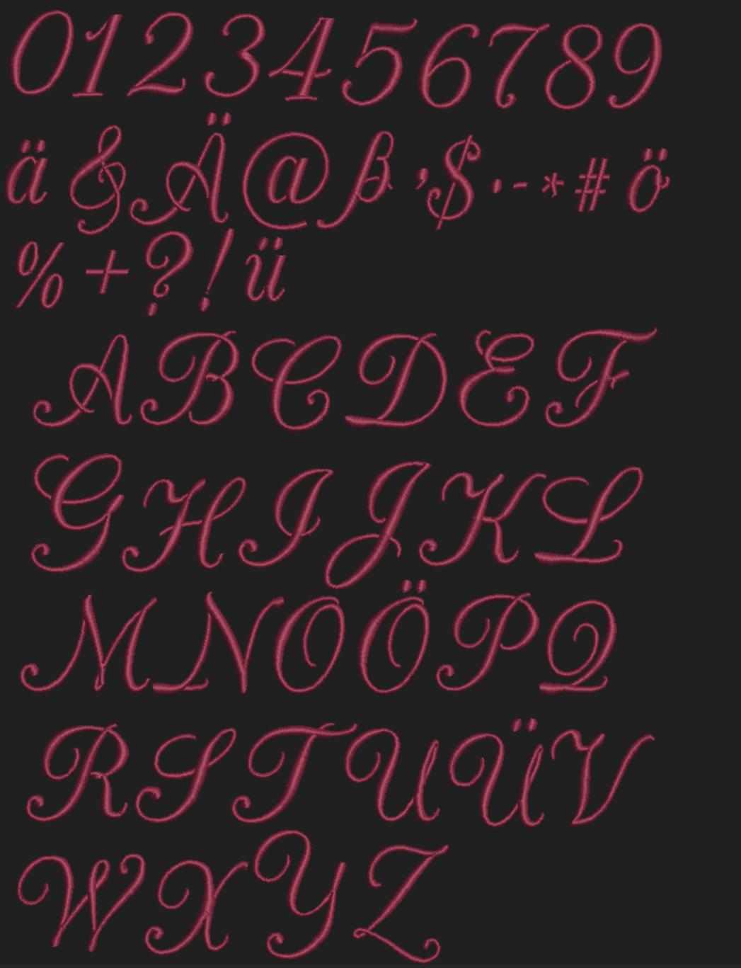 Alys Cursive Embroidery Font: 5 Sizes, Monogram Alphabets (digital ...