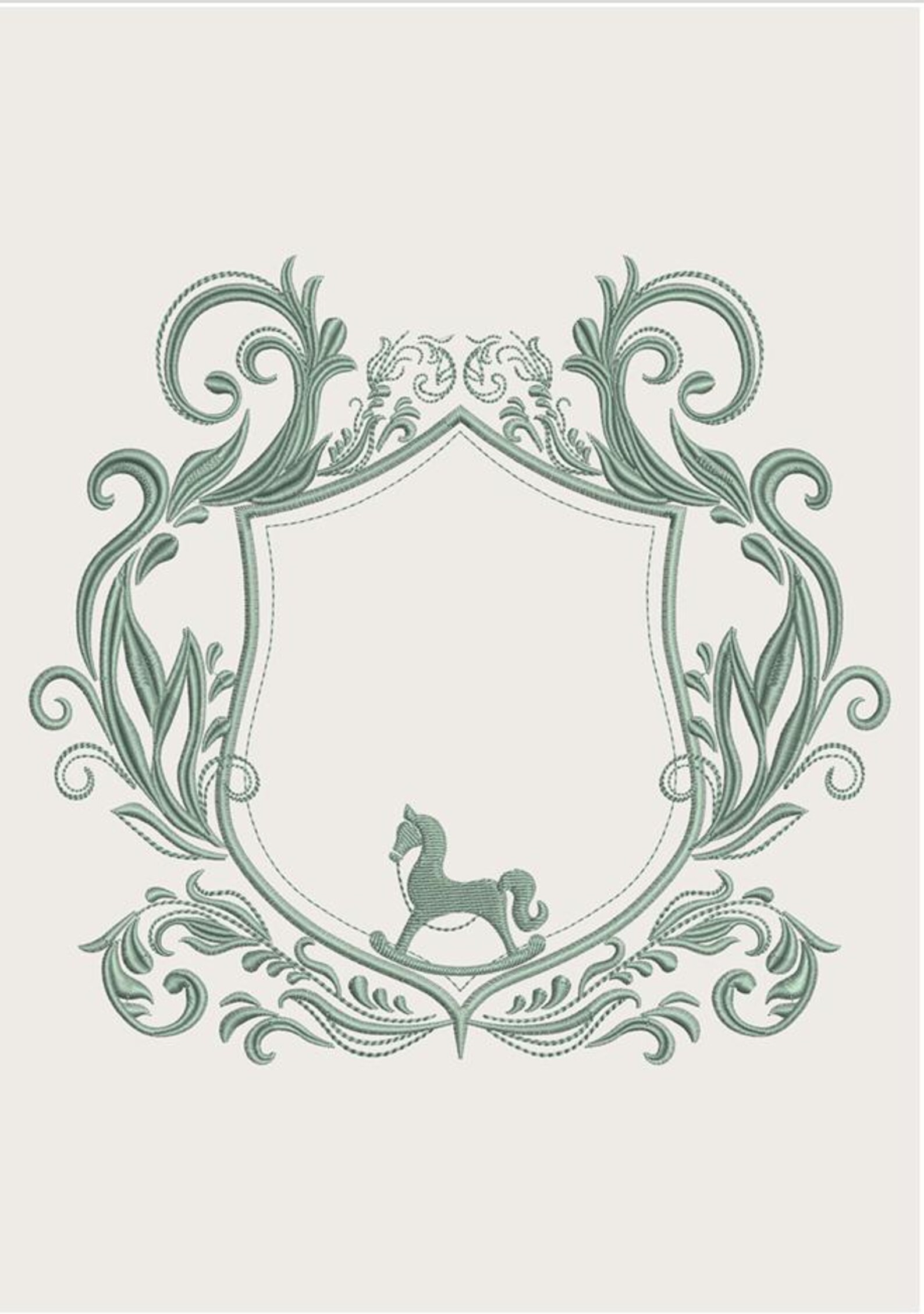 Blank Rococo Letter Antique Rococo Blank Monogram Machine Embroidery, Royal Horse ...