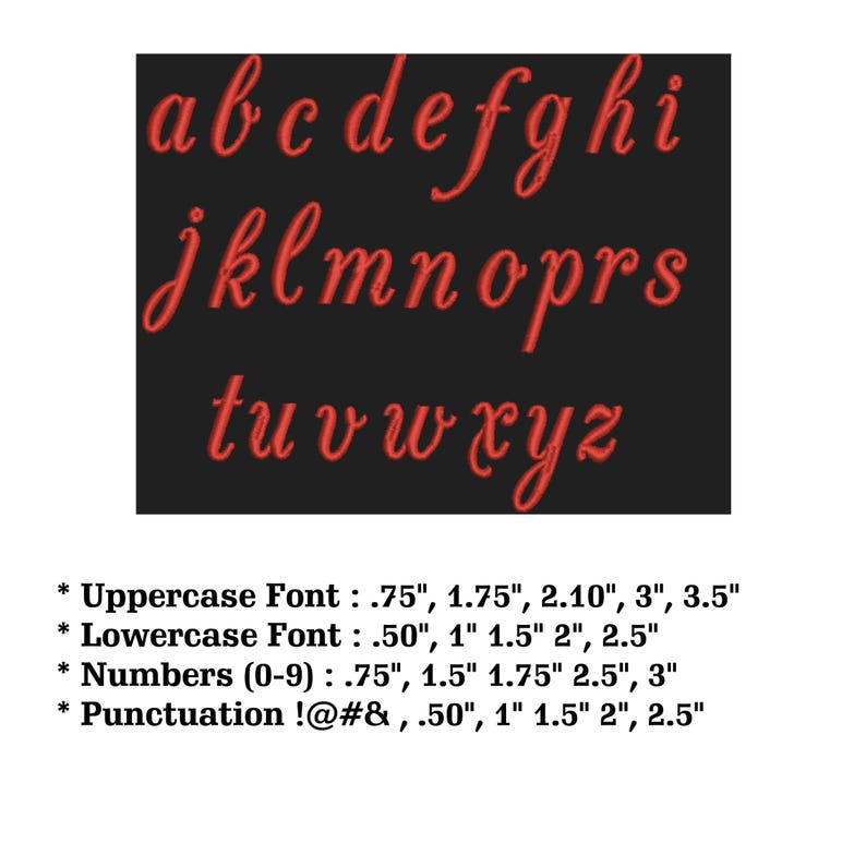 Alys Cursive Embroidery Font: 5 Sizes, Monogram Alphabets (digital ...