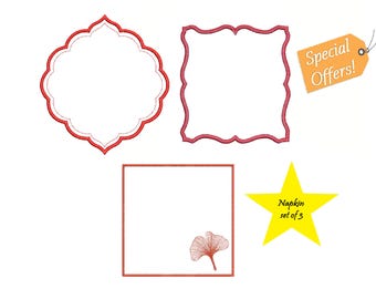 Ausgebogte Serviettenapplikation, Maschinenstickdatei (Digitaler Download)