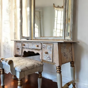 Stunning Refinished Vanity / Makeup Table / Desk - SOLD!