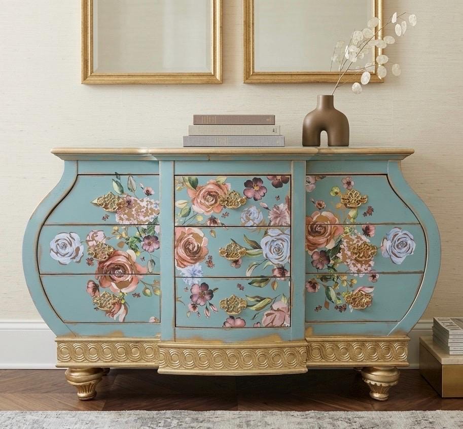 Blue Gold Dresser - Etsy