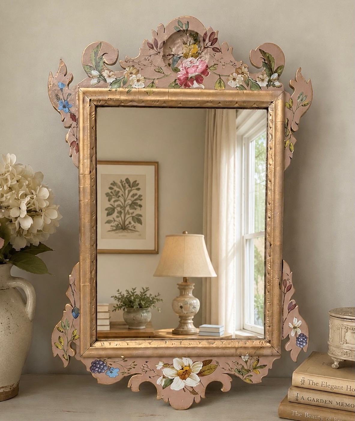 Antique Rose Mirror - Etsy