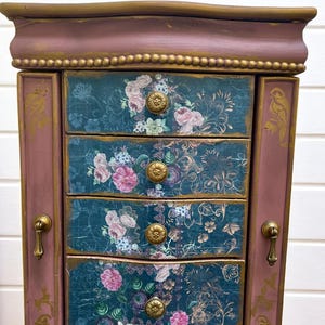 Mauve/Rose Jewelry Armoire / Jewelry Cabinet / Jewelry Organizer