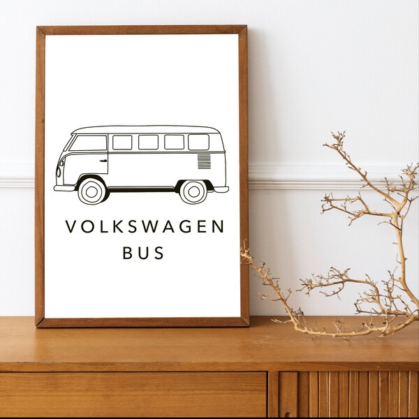 Vw Bus Line Art - Etsy