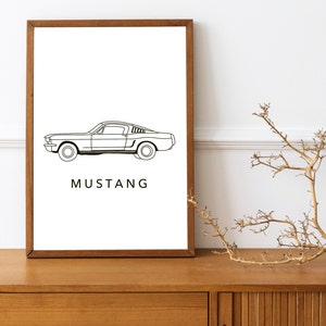 Vintage Ford Mustang Digital Download Art