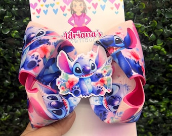 Stitch Hair Bow: Lilo Birthday Outfit, Resin Center