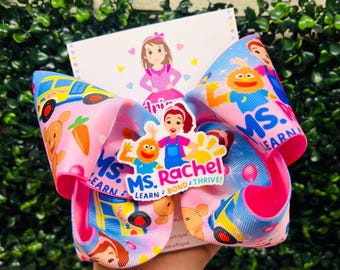 Ms. Rachel Hair Bow: Jumbo Boutique Bow with Alligator Clip