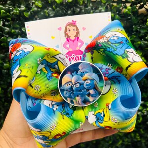 Smurf Hair Bow - Etsy display picture 3