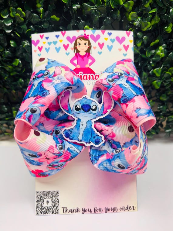 Little stitch hair bow, lilo bow, stitch birthday bow, stitch bow for girls, stitch birthday hairbow, stitch outfit hair bow, stitch bows