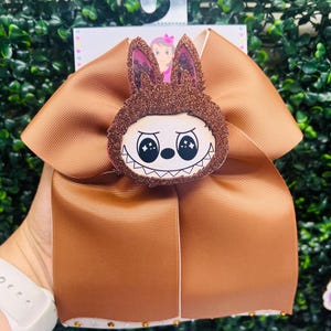 Labubu hair bow, labubu collection bows, lalubu jumbo bows, Labubu birthday bow, bubu hair bows, plush Labubu bows