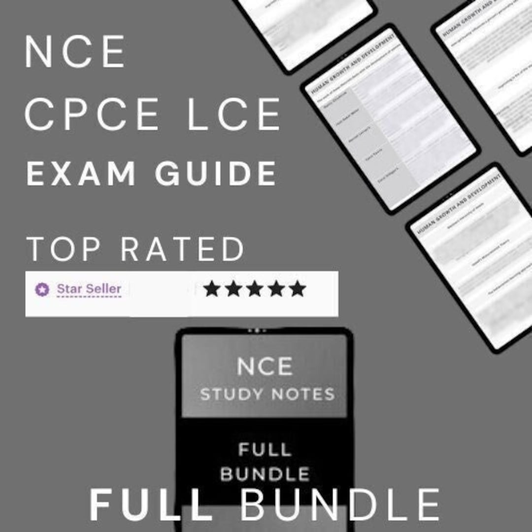 400+ FULL BUNDLE Cpce Ncmhe Nce Lce Study Notes Counselor Study Guide ...