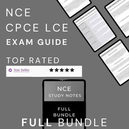 PAQUETE COMPLETO DE 400+ 2025 Notas de estudio actualizadas de cpce ncmhe nce lce 2025 Guía de estudio para consejeros Notas resumidas Examen nacional de consejeros
