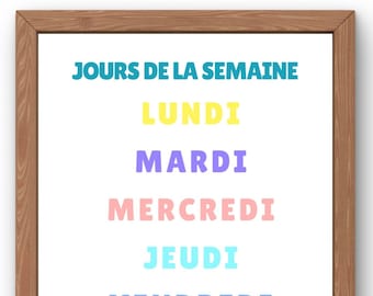 jours de la semaine, Days of the Week, Bonus Cut-Out Pages