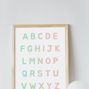 Alphabet, Numbers, Colors and Shapes Kids Wall Art Digital Download