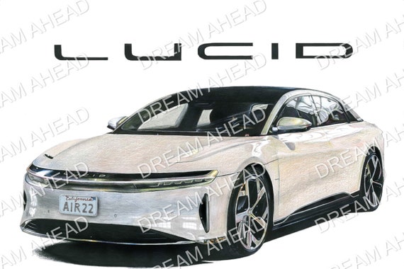 Hand Drawn Lucid Air Digital Poster/ Wallpaper - Etsy Hand Drawn Lucid Air Digital Poster/ Wallpaper - Etsy