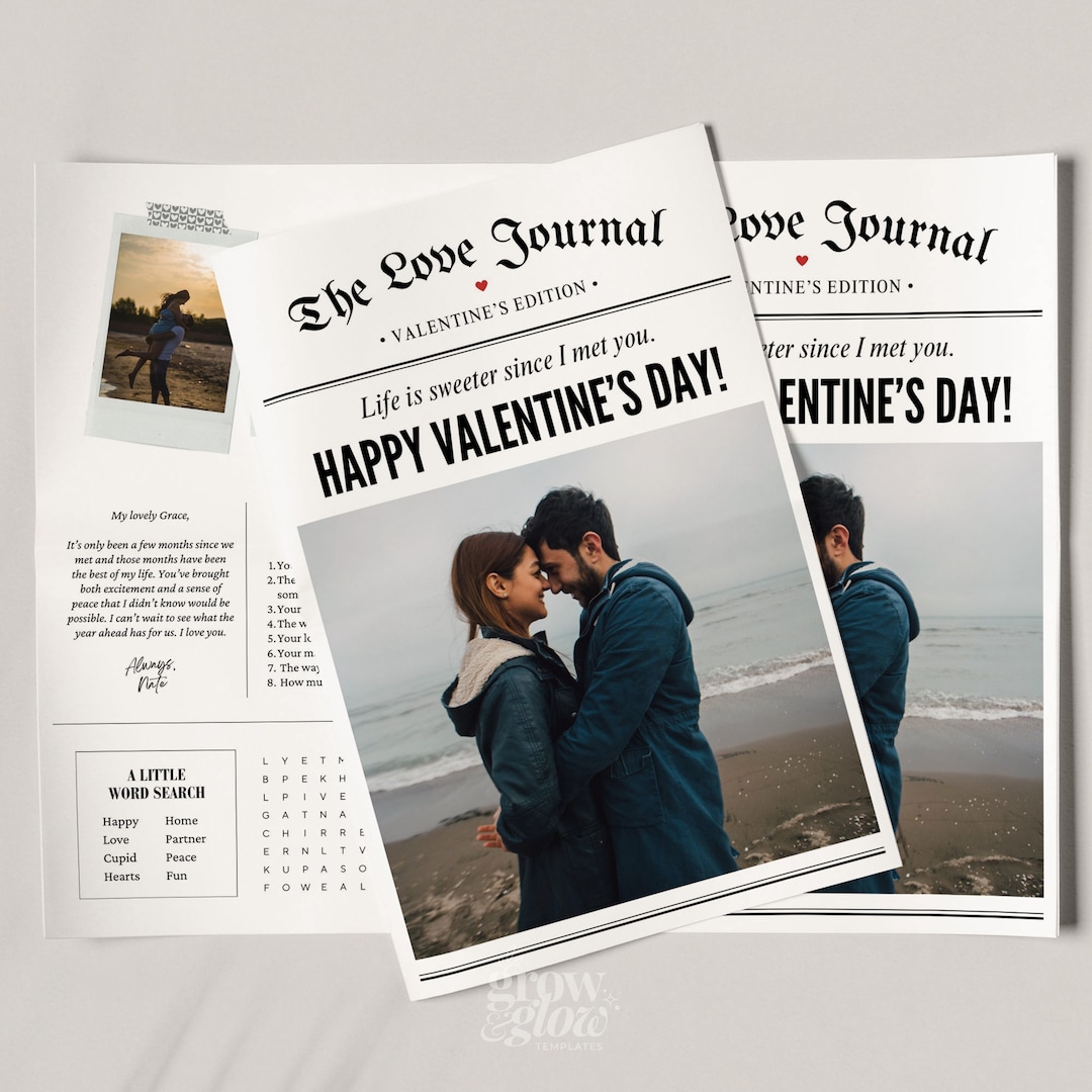 Valentines Day Newspaper Template Canva Flower Wrap Be My Valentine Valentines Day Newspaper Template Canva Flower Wrap Be My Valentine