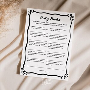 She's Tying the Knot Hens Party Dirty Minds Riddle Game Template, Black ...