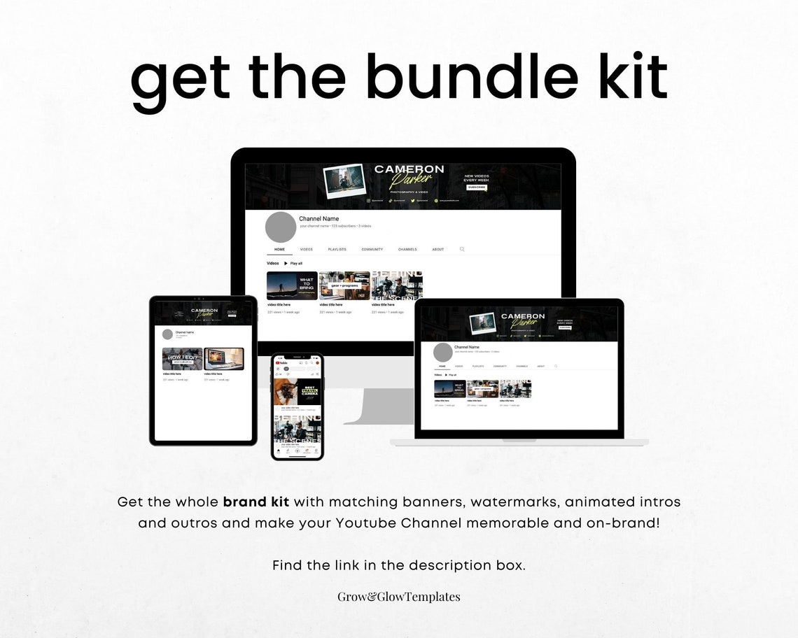 Modern Youtube Thumbnail Templates Canva, Minimal Youtube Thumbnails for Men, Youtube Thumbnails