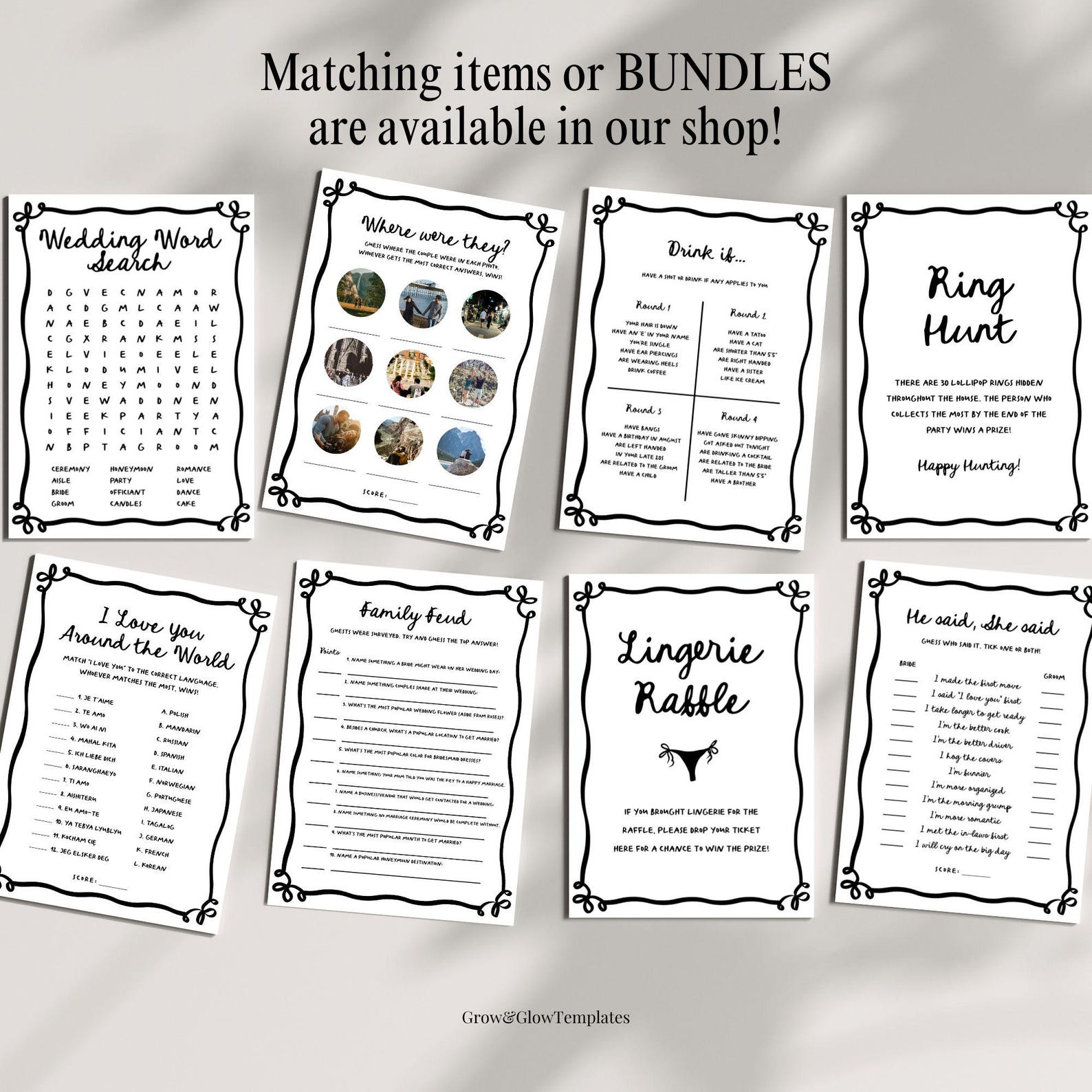 She's Tying the Knot Hens Party Dirty Minds Riddle Game Template, Black ...