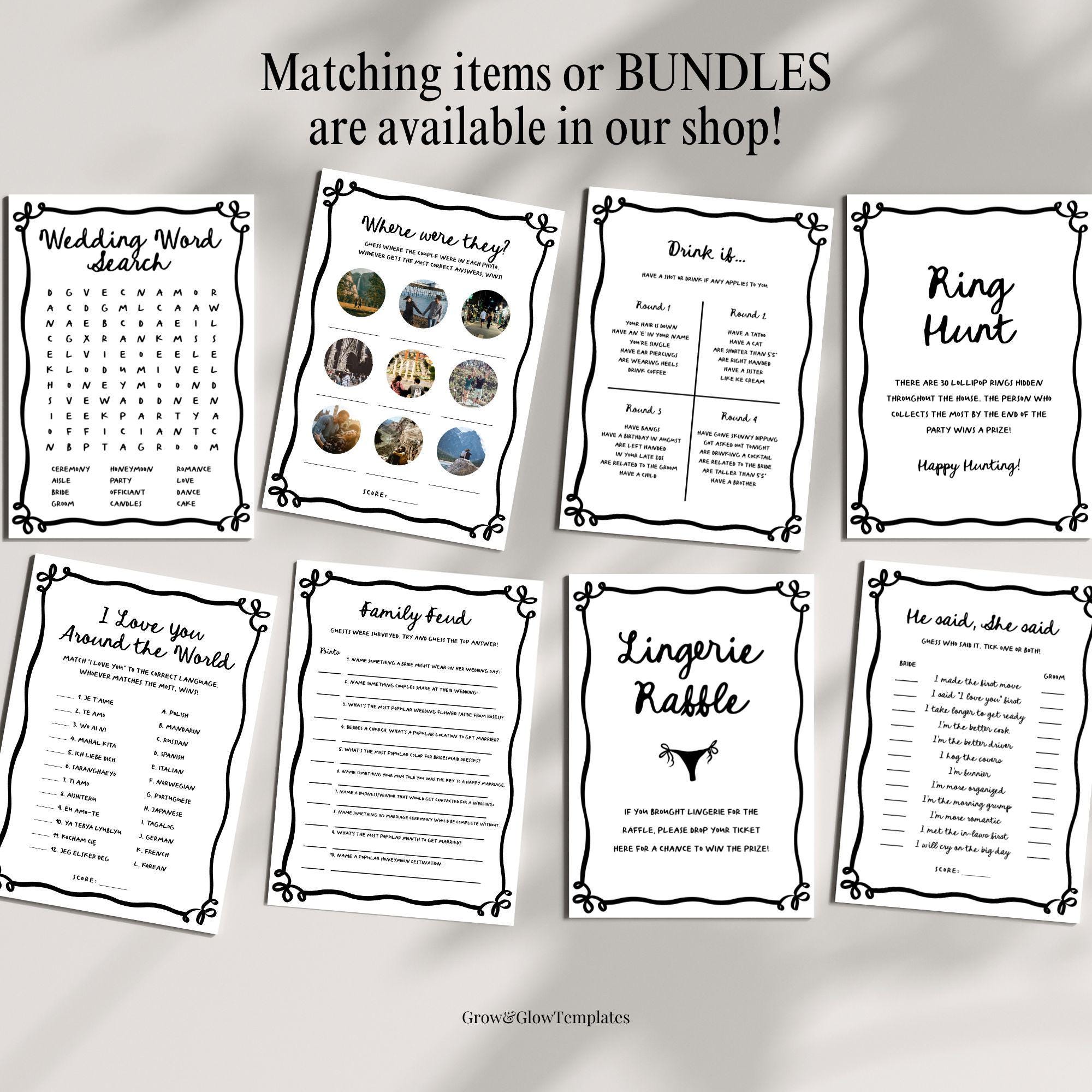 She's Tying the Knot Hens Party Dirty Minds Riddle Game Template, Black ...