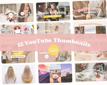 Canva Youtube Thumbnail, Modern Youtube Thumbnails, Retro Youtube Thumbnail Art, Youtube Thumbnail Vlog, Youtube Video Thumbnail Template
