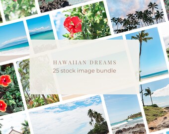 Hawaiian Dreams Stock Photo Bundle / 25 Stunning Island Scenes / Authentic Tropical Images for Social Media and Digital Products