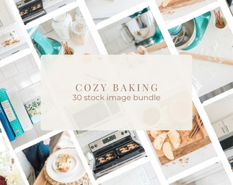Cozy Baking Stock Image Bundle / 34 Baking Images for Social Media or Blogs / Gingerbread & Cider Winter Stock Photos