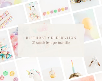 Birthday Celebration Stock Photo Bundle / 31 Festive Party Images / Authentic Celebration Photography for Social Media and Digital Marketing