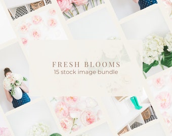 Fresh Blooms Stock Photo Bundle / Styled Stock Photos / 15 Stock Images for Your Online Business