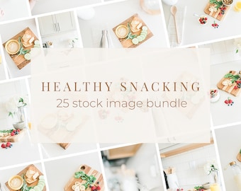 Healthy Snacking Stock Photo Bundle / 25 Fresh Snack Stock Images / Nutrition and Wellness Photography for Content Creators