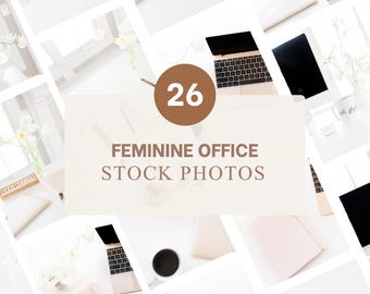 Feminine Office Stock Photos | 26 Styled Business + Workplace Stock Images for Instagram & Social Media Content Creation