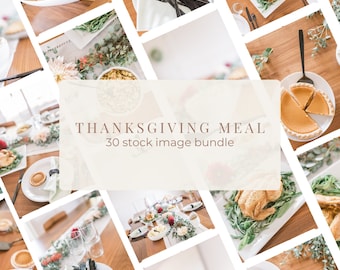 Thanksgiving Meal Stock Image Bundle | 33 Holiday Food Photos for Social Media and Blogging