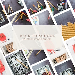 Back to School Stock Bundle | 27 Styled School Supply & Lifestyle Images for Social Media, Marketing, and Digital Products