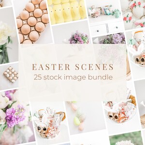 Easter Scenes Stock Photo Bundle / 25 Spring Flat Lay Stock Images / Easter Detail Stock Photography for Social Media Marketing