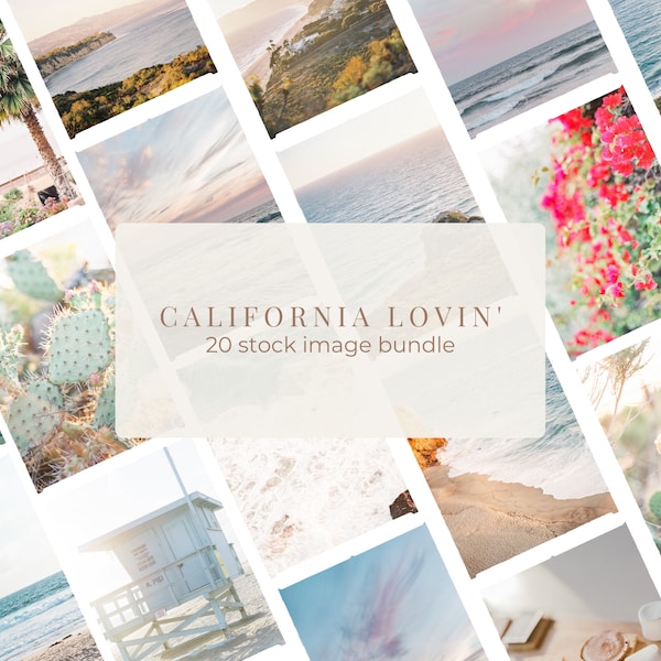 California Lovin' Stock Image Bundle / 21 Coastal Scene Stock Photos / Beach & Ocean Stock Photos for Social Media and Instagram
