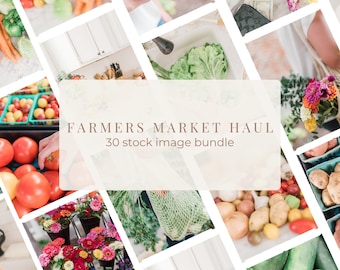 Farmers Market Haul Stock Bundle / 33 Social Media Photos for Food, Lifestyle & Wellness Small Businesses