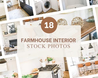 Modern Farmhouse Interior Stock Photos | 18 Home Interior + Real Estate Stock Images for Realtors & Bloggers