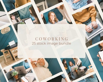 CoWorking Stock Photo Bundle / Styled Stock Photos / 25 Stock Images for Social Media, Websites, Blogging, and Marketing