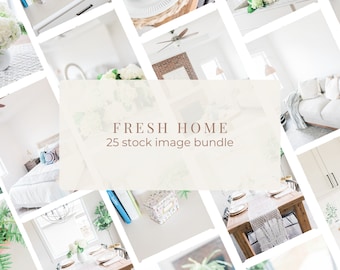 Fresh Home Stock Image Bundle / 26 Home Interior Photos / Home Decor Stock Photos for Social Media