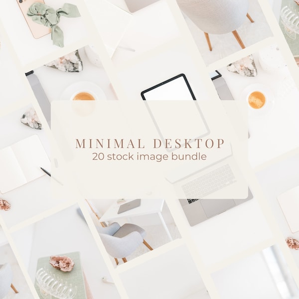 Minimal Desktop Stock Photo Bundle / Styled Stock Photos / 20 Stock Images for Your Online Business