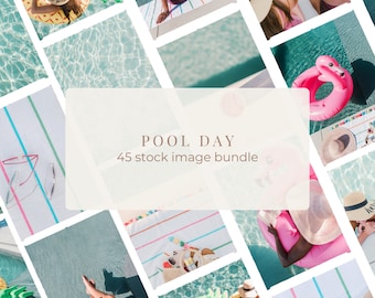 Pool Day Stock Bundle / 45 Fun Summer Pool Images / Perfect Social Media Stock Photos for Your Business