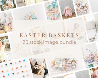 Easter Basket Social Media Stock Photo Bundle / 35 Easter Stock Images / Family & Celebration Photography for Marketing